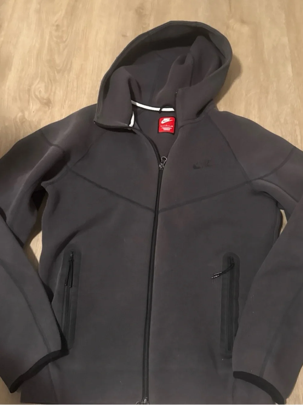 Nike Men's Hooded Full-Zip Jacket in Dark Gray